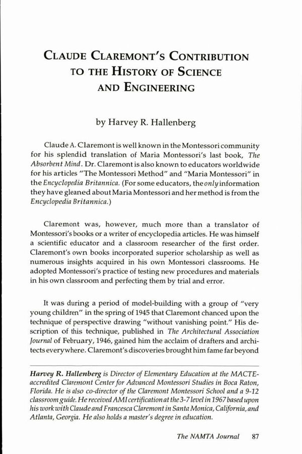 NAMTA Journal 20/2 09 Claude Claremont's Contribution to the History of Science and Engineering 