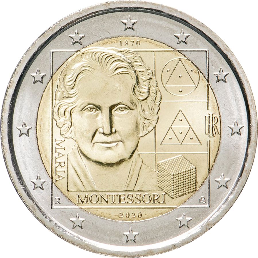 Montessori Commemorative Coin, 2020, Italy, 2 Euro