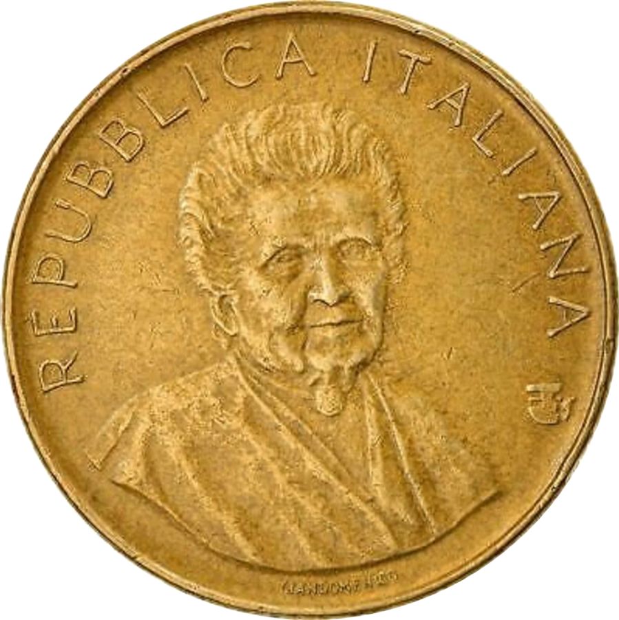 Montessori Commemorative Coin, 1980, Italy, 200 Lire