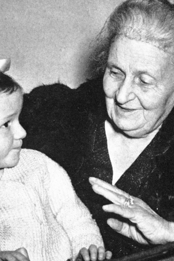 Maria Montessori with Girl at BBC