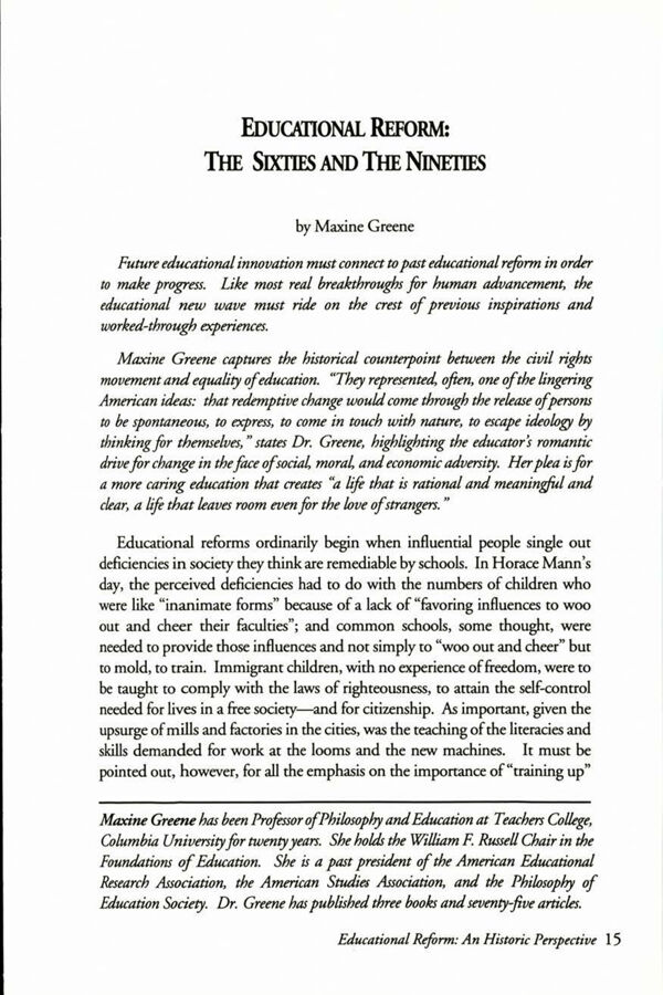 NAMTA Journal 16/2 02 Educational Reform: The Sixties and the Nineties