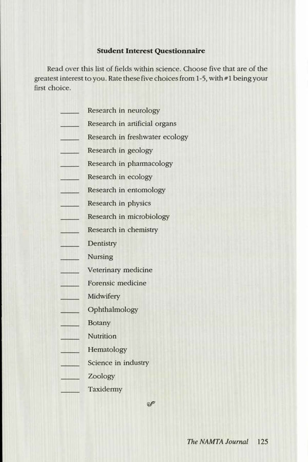 NAMTA Journal 18/3 11 Science Mentor Project