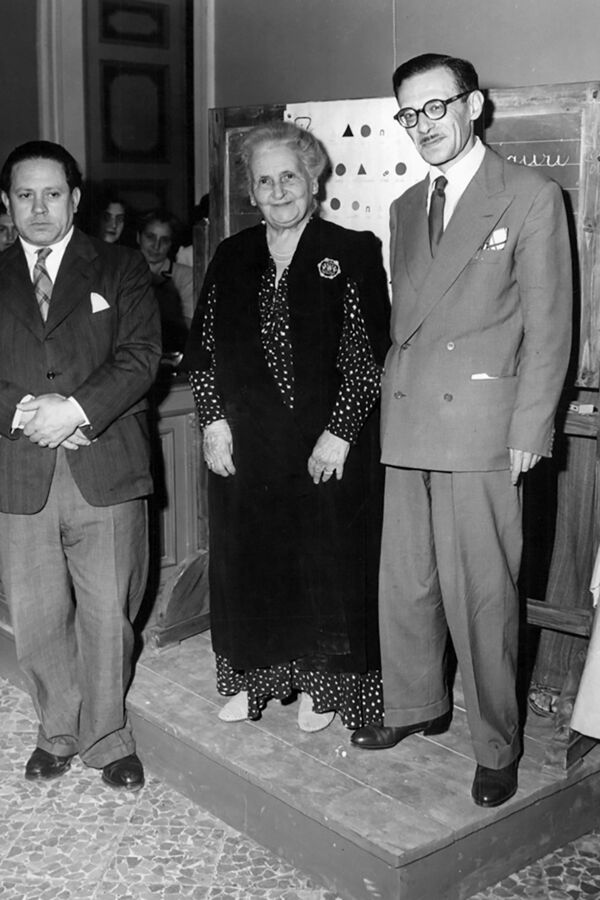 Maria and Mario Montessori, 1950, Perugia