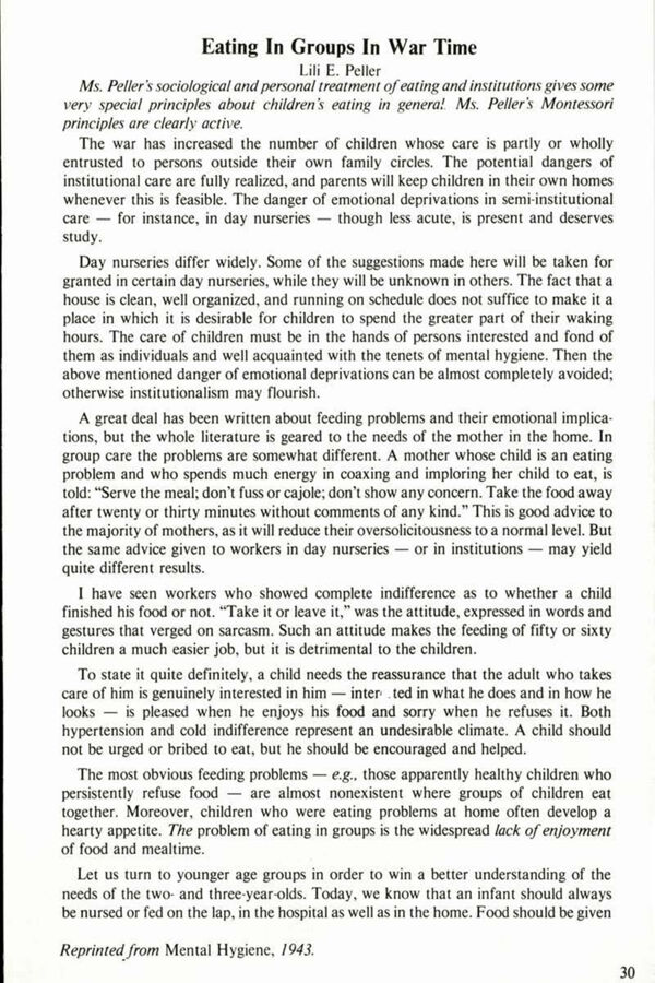 NAMTA Quarterly 09/3 04 Eating in Groups in War Time