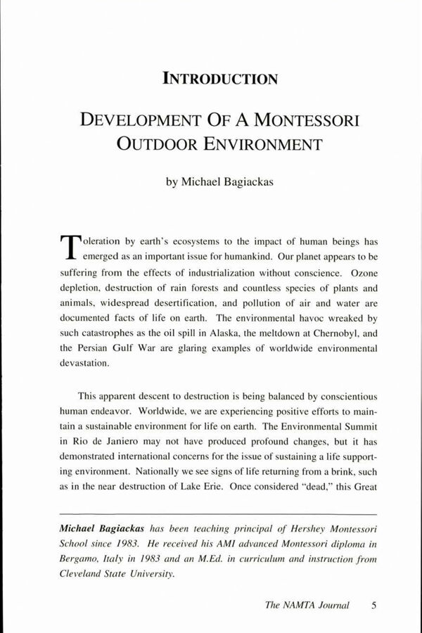 NAMTA Journal 17/3 02 Development of a Montessori Outdoor Environment