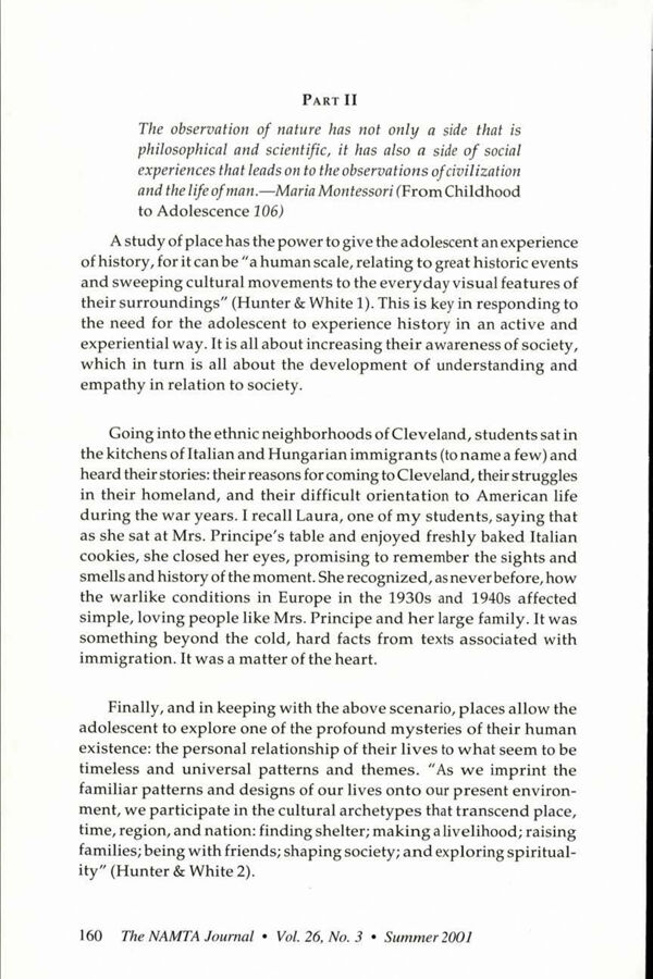 NAMTA Journal 26/3 14 Dr. Montessori's Third Lecture Given at the Montessori Congress in Oxford, England, 1936