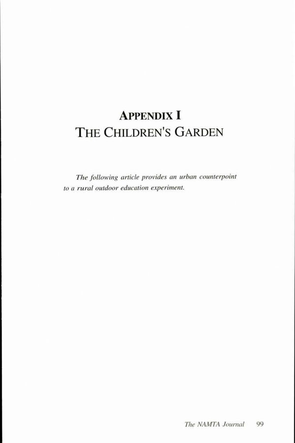 NAMTA Journal 17/3 28 The Children's Garden