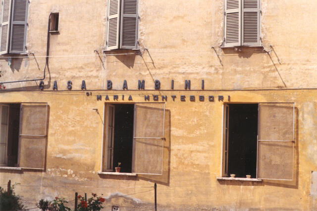 Photograph of the outside of the first Casa dei Bambini, San Lorenzo Rome, opened by Maria Montessori in 1907