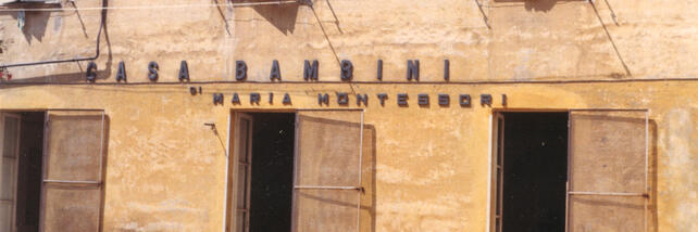 Photograph of the outside of the first Casa dei Bambini, San Lorenzo Rome, opened by Maria Montessori in 1907